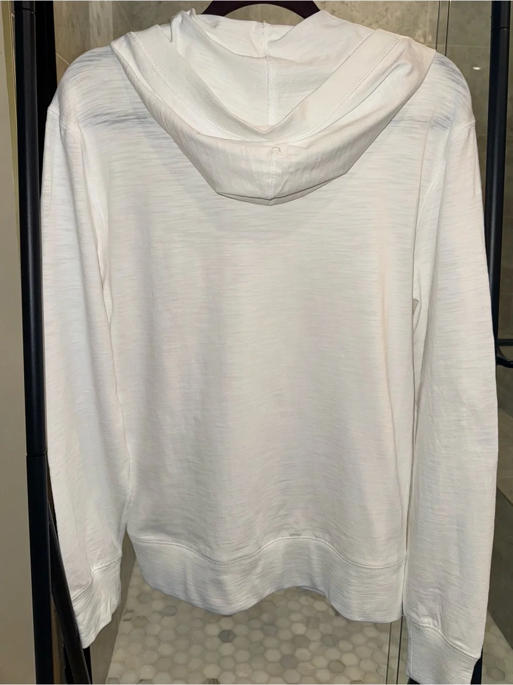 J. Crew White Lightweight Hooded Sweatshirt